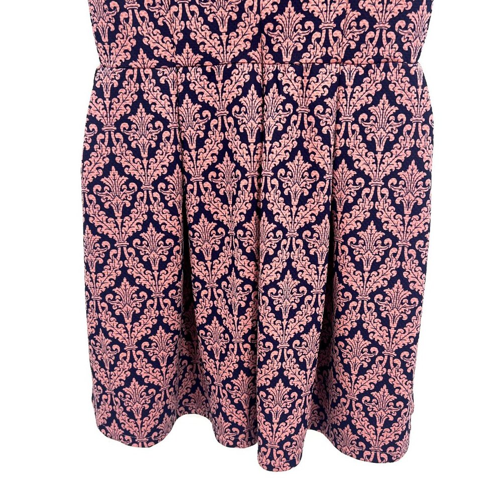 NWT Iska London Pink Purple Batik Collared Fit & Flare Dress Women UK 10 US 6 - Picture 6 of 9